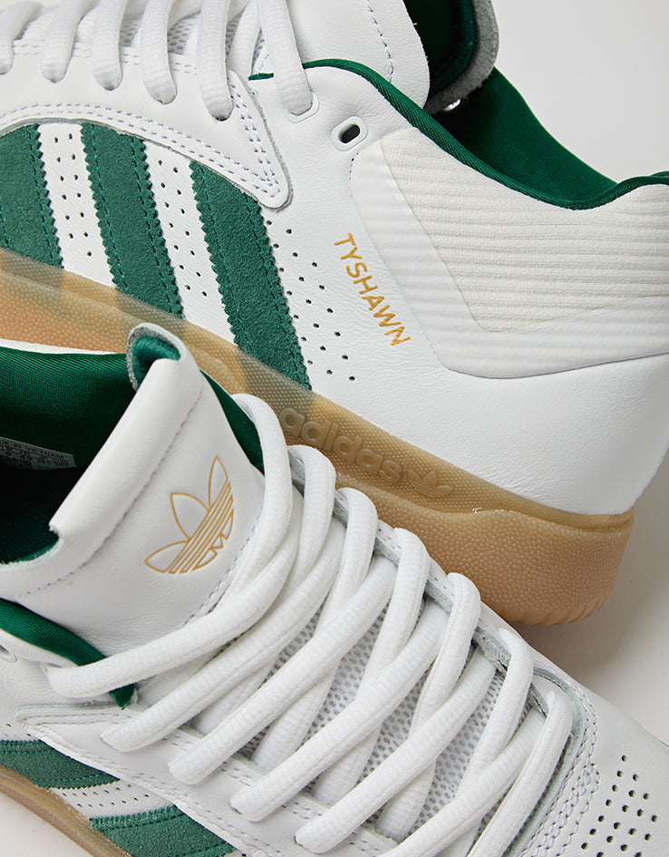 adidas Tyshawn Skate Shoes - White/Collegiate Green/Gum