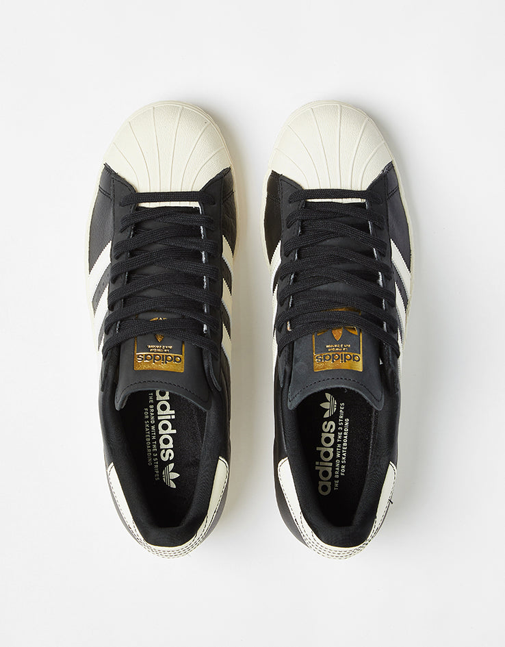 adidas Superstar 80 ADV Skate Shoes - Core Black/Cream White/Gold Metallic
