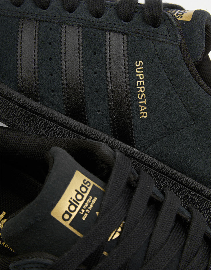 adidas Superstar ADV Skate Shoes - Core Black/Core Black/Gold Metallic