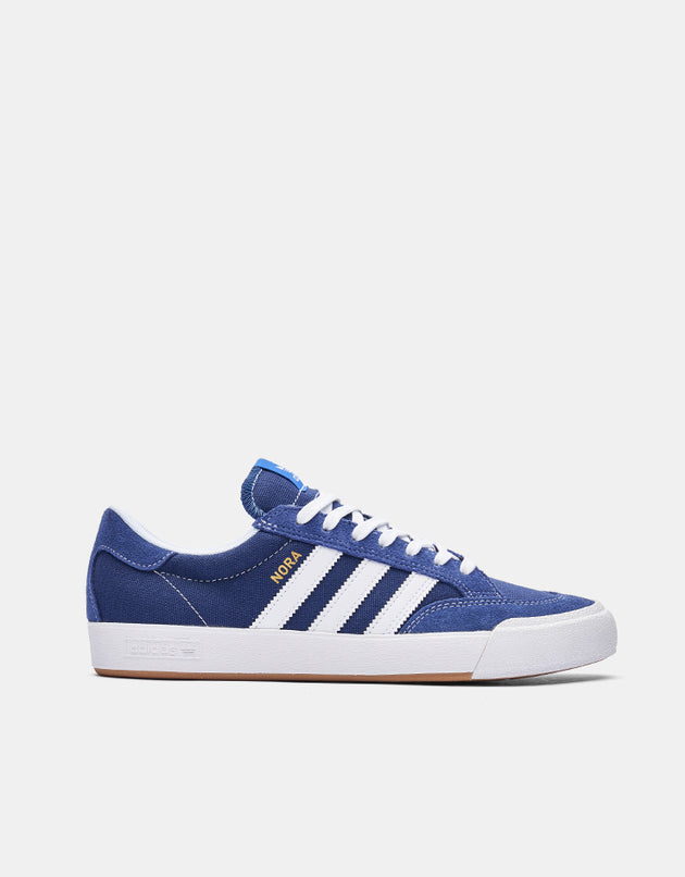 adidas Nora Skate Shoes - Dark Blue/White/Gold Metallic