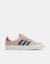 adidas Busenitz Vulc II Skate Shoes - Wonder Beige/Dark Blue/Collegiate Orange