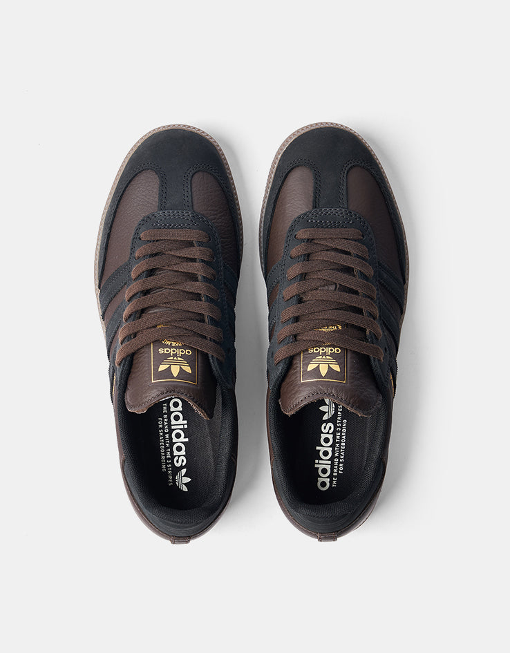 adidas Samba ADV Skate Shoes - Dark Brown/Core Black/Gum