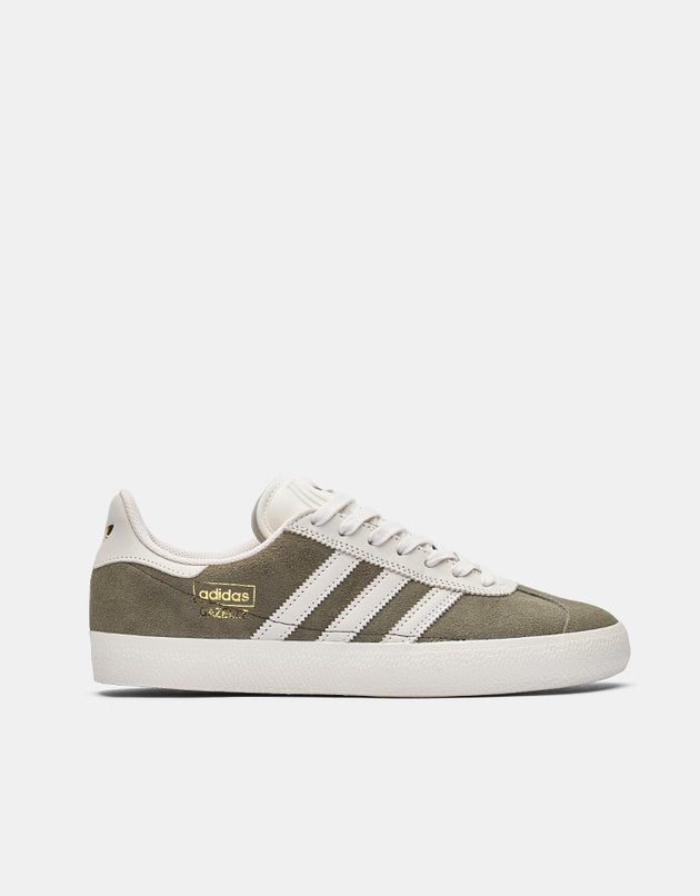 adidas Gazelle ADV Skate Shoes - Olive Strata/Chalk White/Gold Metallic