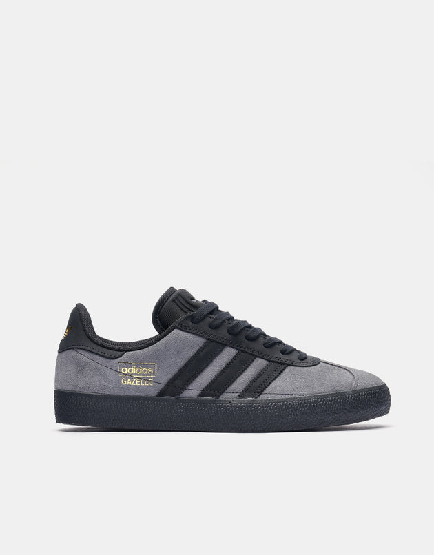 adidas Gazelle ADV Skate Shoes - Grey Six/Core Black/Gold Metallic