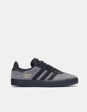 adidas Gazelle ADV Skate Shoes - Grey Six/Core Black/Gold Metallic