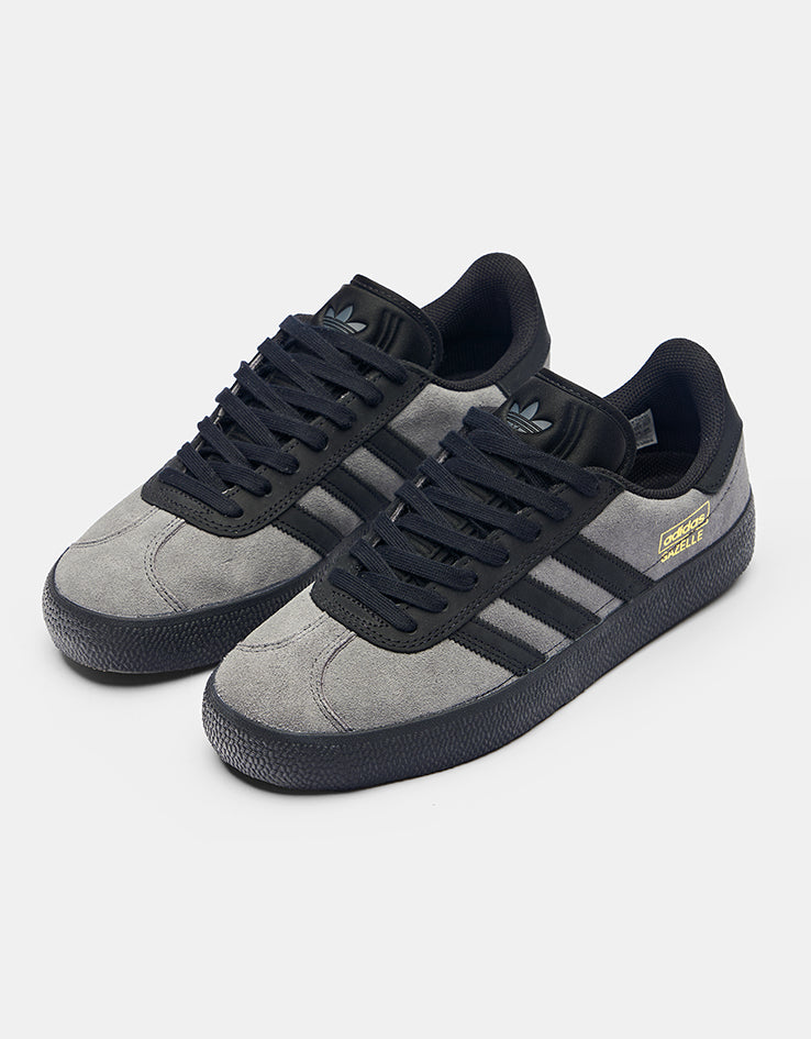 adidas Gazelle ADV Skate Shoes - Grey Six/Core Black/Gold Metallic