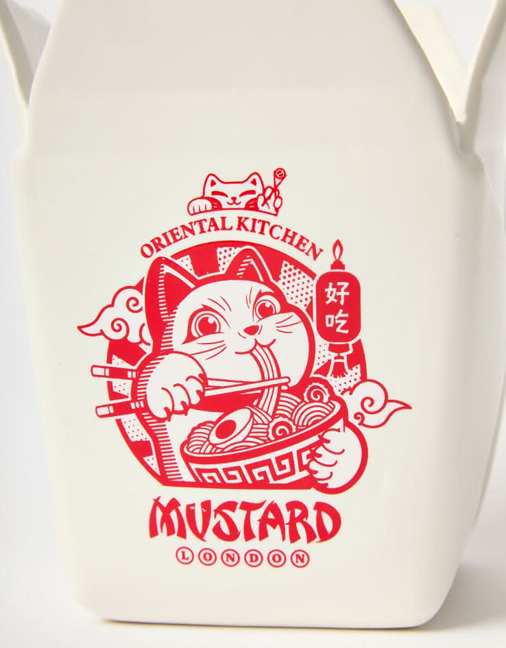 Ceramic Takeaway Box Pen Pot - White