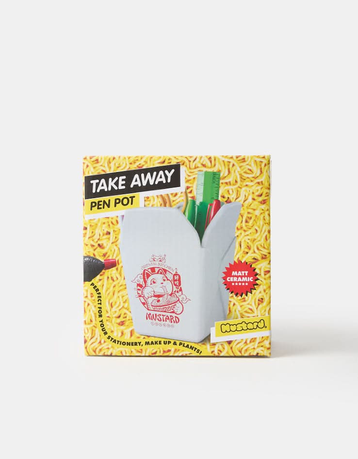 Ceramic Takeaway Box Pen Pot - White