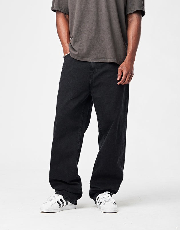 Carhartt WIP Aaron Pant - Black (Camano Stone Washed)