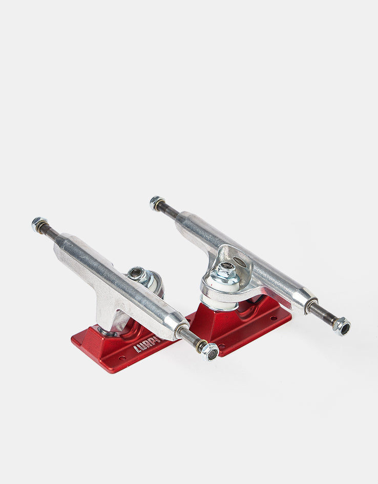 Lurpiv 3 Standard Skateboard Trucks - Polished/Red (Pair)