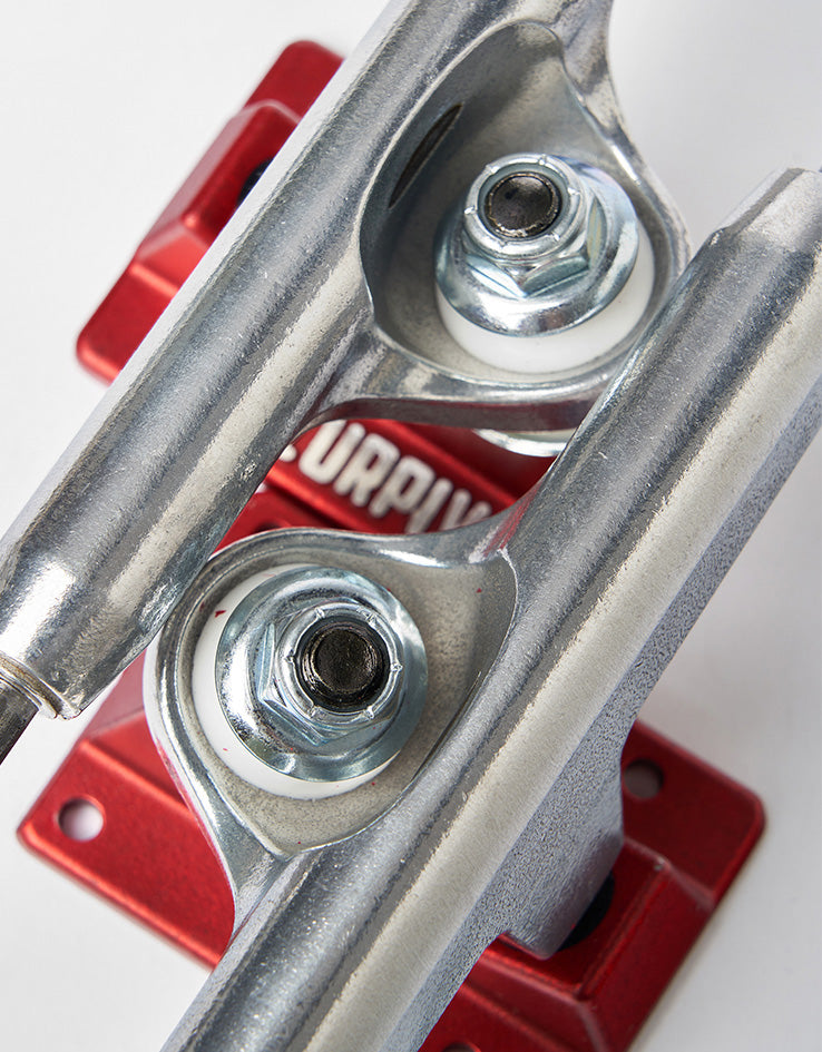 Lurpiv 3 Standard Skateboard Trucks - Polished/Red (Pair)