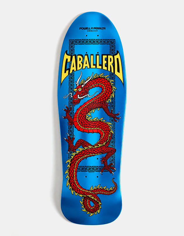 Powell Peralta Caballero Chinese Dragon Aqua Foil Skateboard Deck - 10"