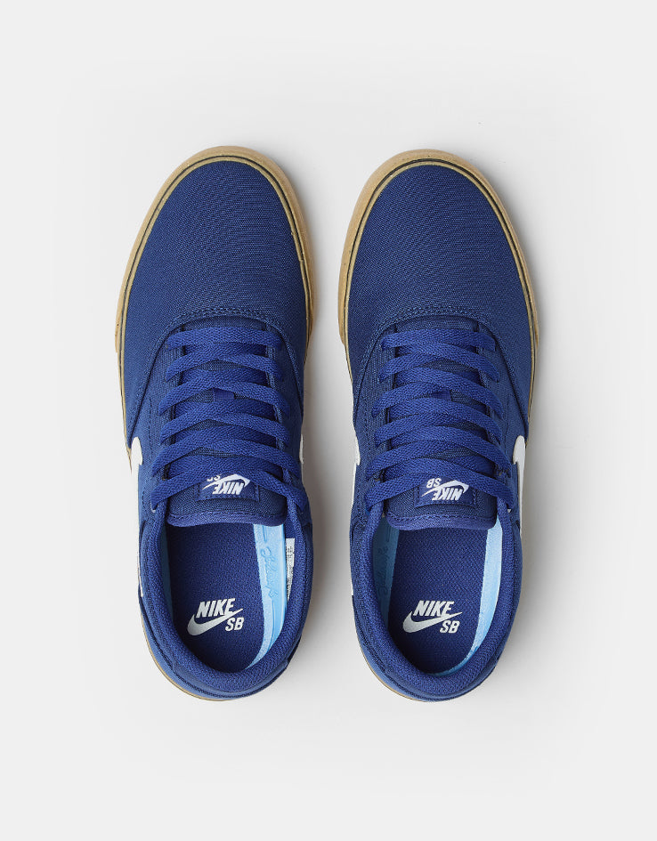 Nike SB Chron 2 Canvas Skate Shoes - Deep Royal Blue/White-Deep Royal Blue