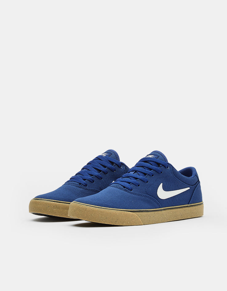 Nike SB Chron 2 Canvas Skate Shoes - Deep Royal Blue/White-Deep Royal Blue