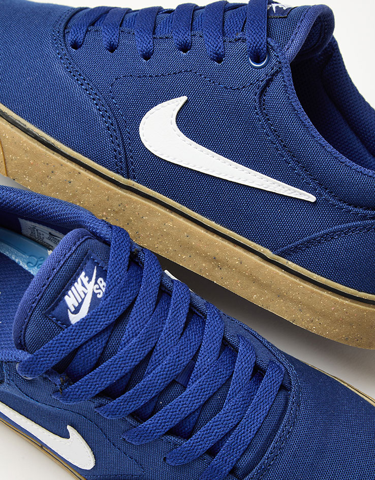 Nike SB Chron 2 Canvas Skate Shoes - Deep Royal Blue/White-Deep Royal Blue