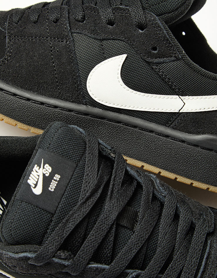 Nike SB Code 58 Skate Shoes - Black/Summit White-Black-Gum Light Brown