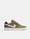 Nike SB Delta Force Vulc Skate Shoes - Medium Olive/White-Black-White