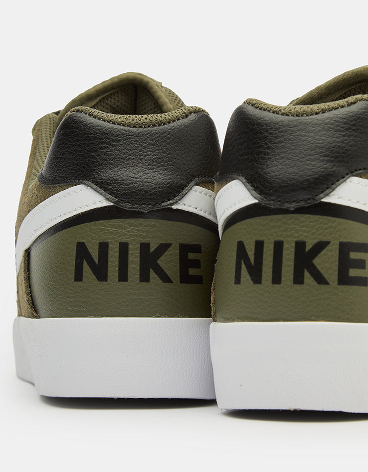 Nike SB Delta Force Vulc Skate Shoes - Medium Olive/White-Black-White