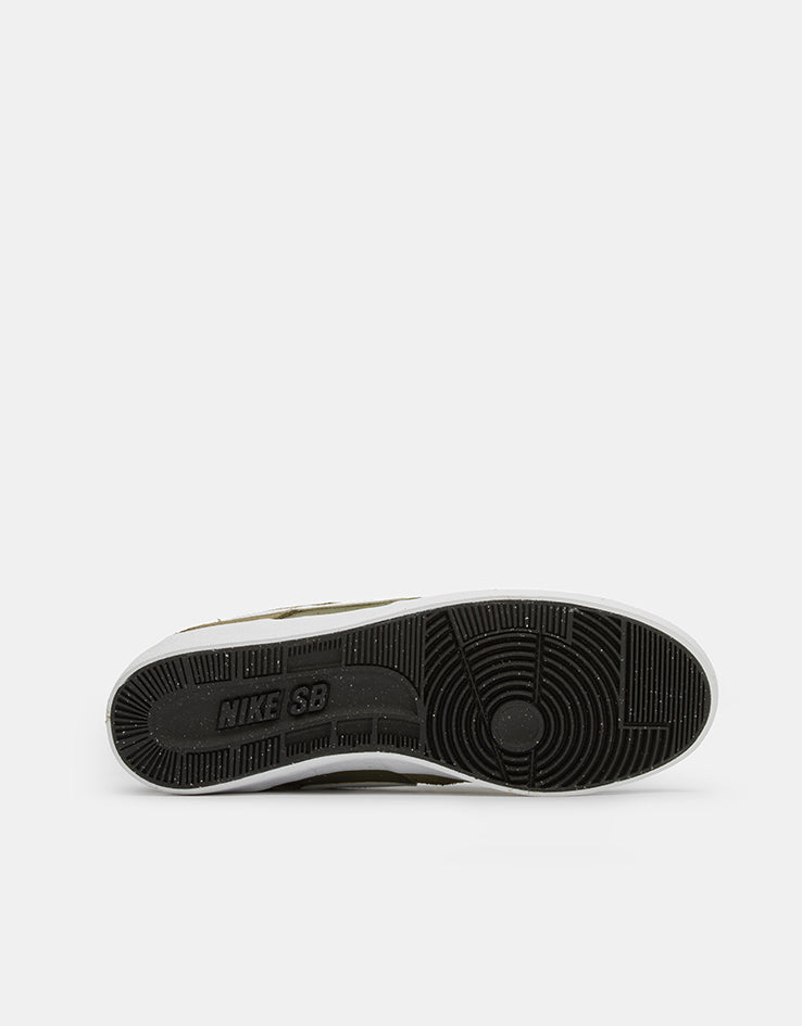 Nike SB Delta Force Vulc Skate Shoes - Medium Olive/White-Black-White