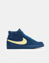 Nike SB Zoom Blazer Mid Skate Shoes - Coastal Blue/Pale Yellow-Coastal Blue