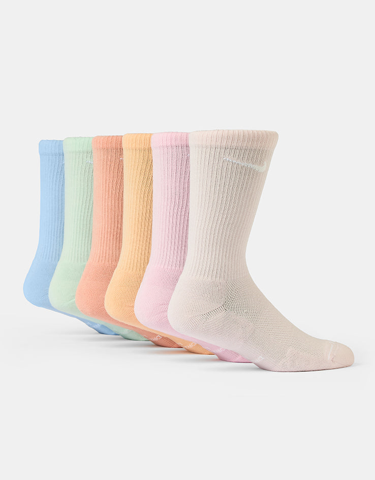 Nike Everyday Elevated 6 Pack Crew Socks - Pastel/Multi