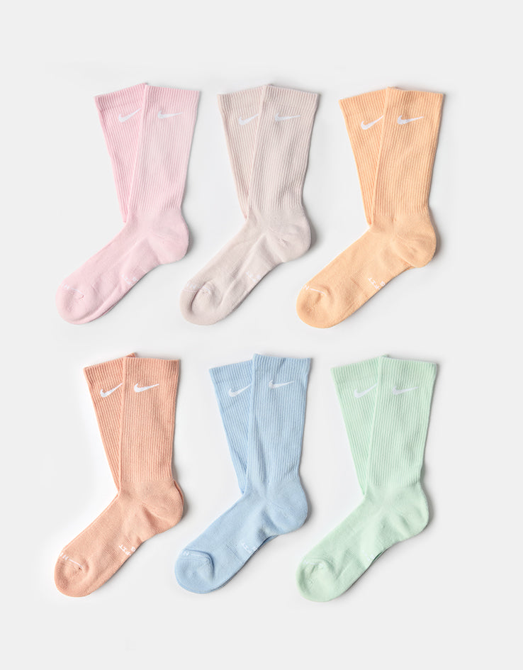 Nike Everyday Elevated 6 Pack Crew Socks - Pastel/Multi
