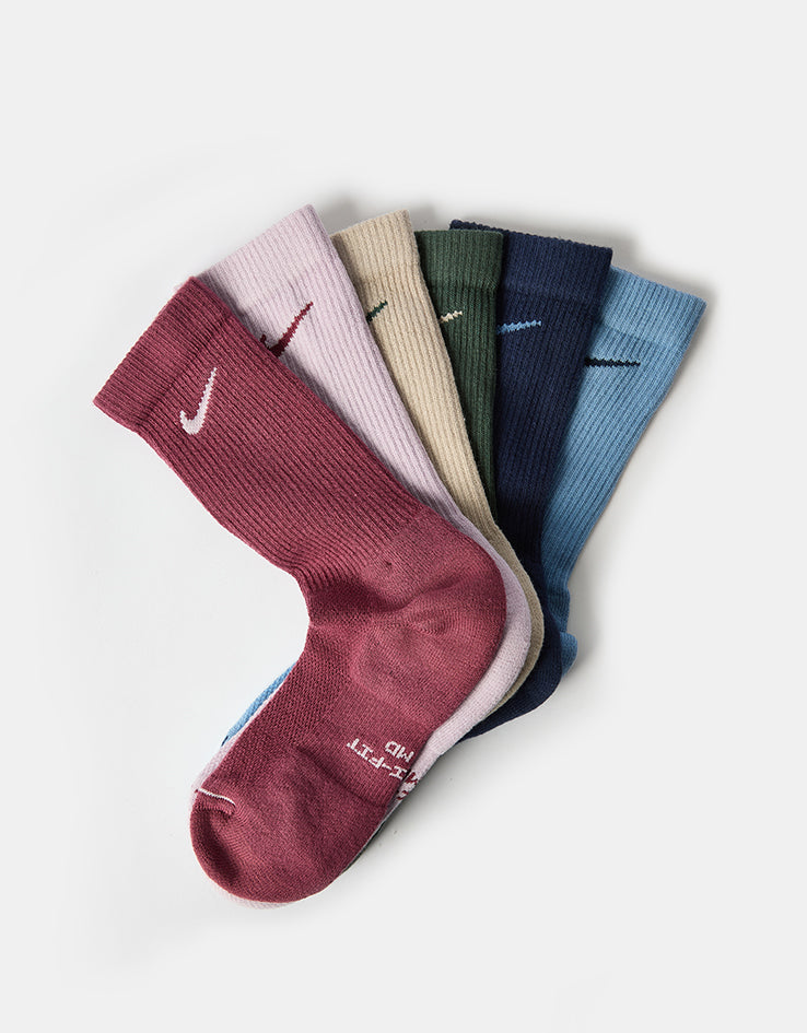 Nike Everyday Elevated 6 Pack Crew Socks - Multi
