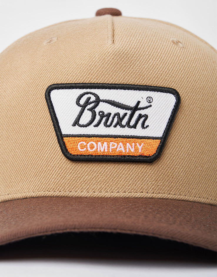Brixton Linwood Netplus Snapback Cap - Sand/Pinecone Brown