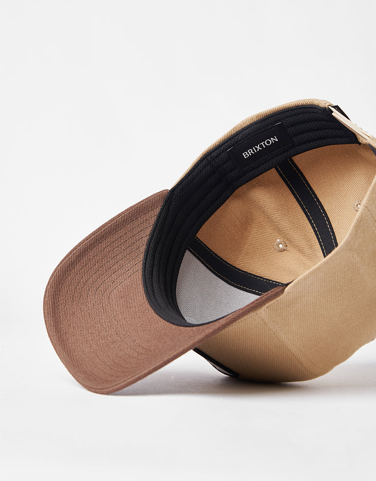 Brixton Linwood Netplus Snapback Cap - Sand/Pinecone Brown