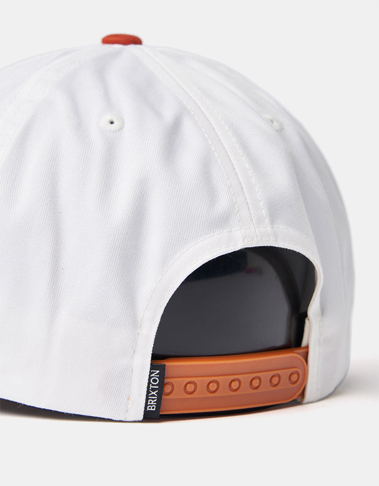 Brixton Beekman Snapback Cap - Off White/Rust