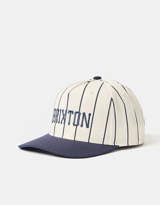 Brixton Homerun Snapback Cap - Off White/Washed Navy