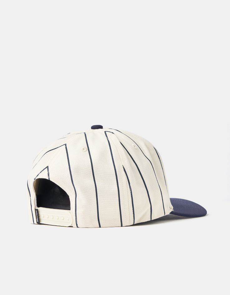Brixton Homerun Snapback Cap - Off White/Washed Navy
