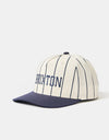 Brixton Homerun Snapback Cap - Off White/Washed Navy