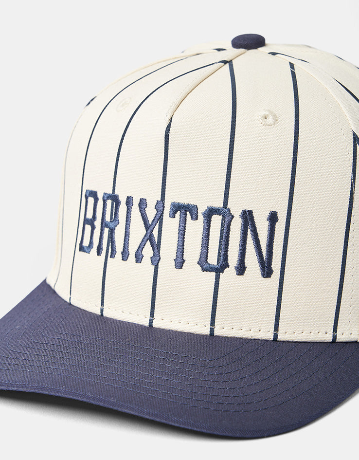 Brixton Homerun Snapback Cap - Off White/Washed Navy