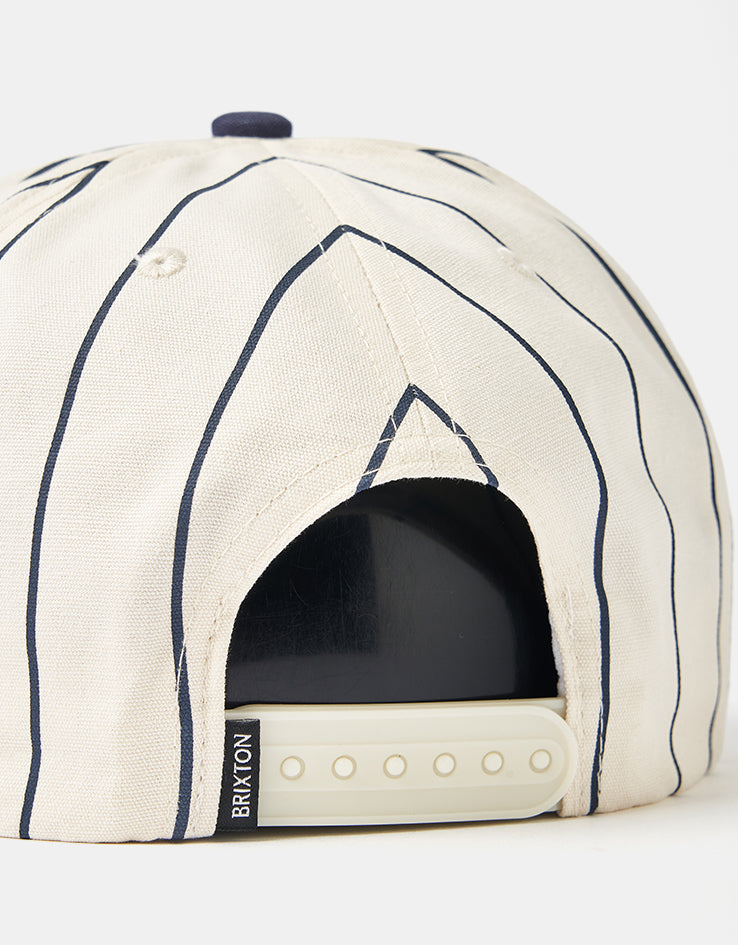 Brixton Homerun Snapback Cap - Off White/Washed Navy