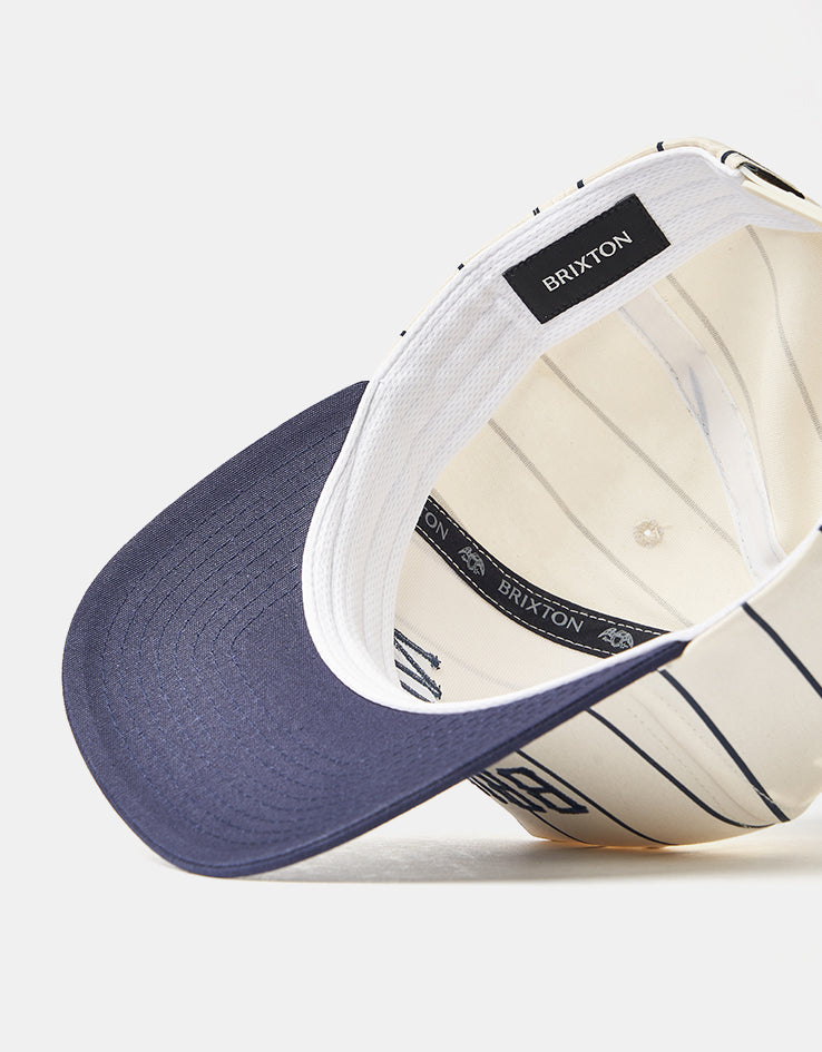 Brixton Homerun Snapback Cap - Off White/Washed Navy
