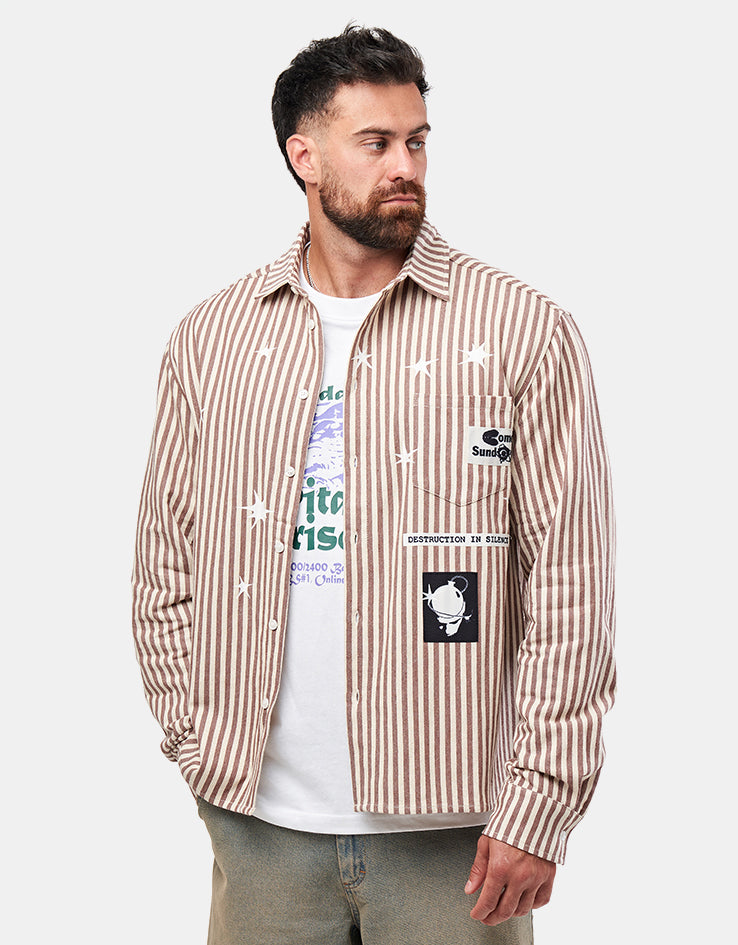 Come Sundown Destruction L/S Shirt - Brown/White