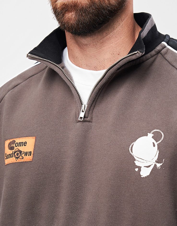Come Sundown Destruction 1/4 Zip Fleece - Brown/Black