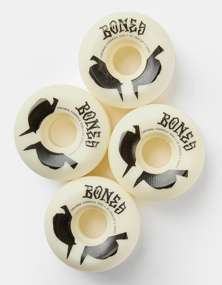 Bones OG Formula V5 Sidecut 100a White Skateboard Wheels