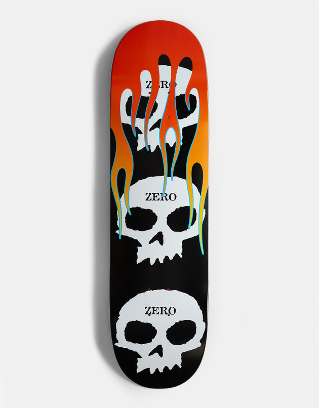 Zero 3 Skull With Flames Skateboard Deck - 8.5"