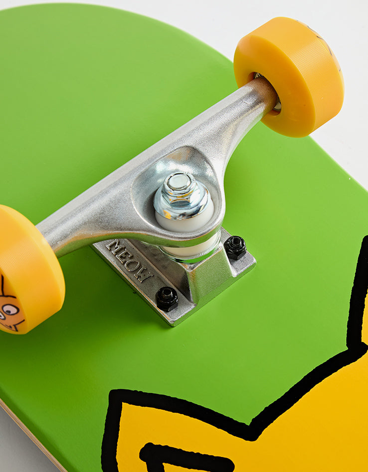Meow Big Cat Green Complete Skateboard - 8"