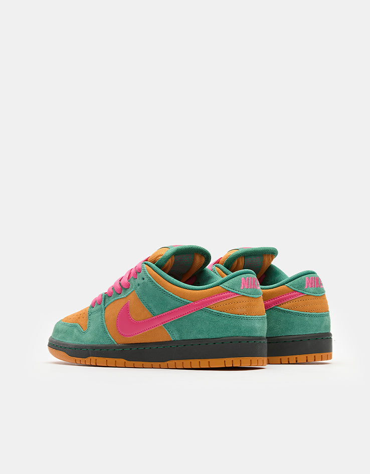 Nike SB Dunk Low Pro Skate Shoes - Green Noise/Watermelon-Light Curry