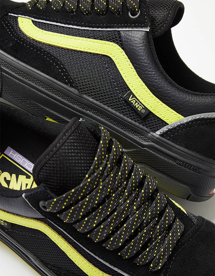 Vans Skate Old Skool Wafflecup Shoes - Reflective Black/Lime