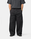 Route One Wide Leg Pleated Chino - Black