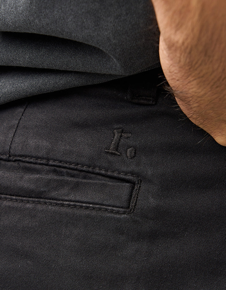 Route One Wide Leg Pleated Chino - Black