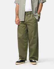 Route One Wide Leg Pleated Chino - Olive