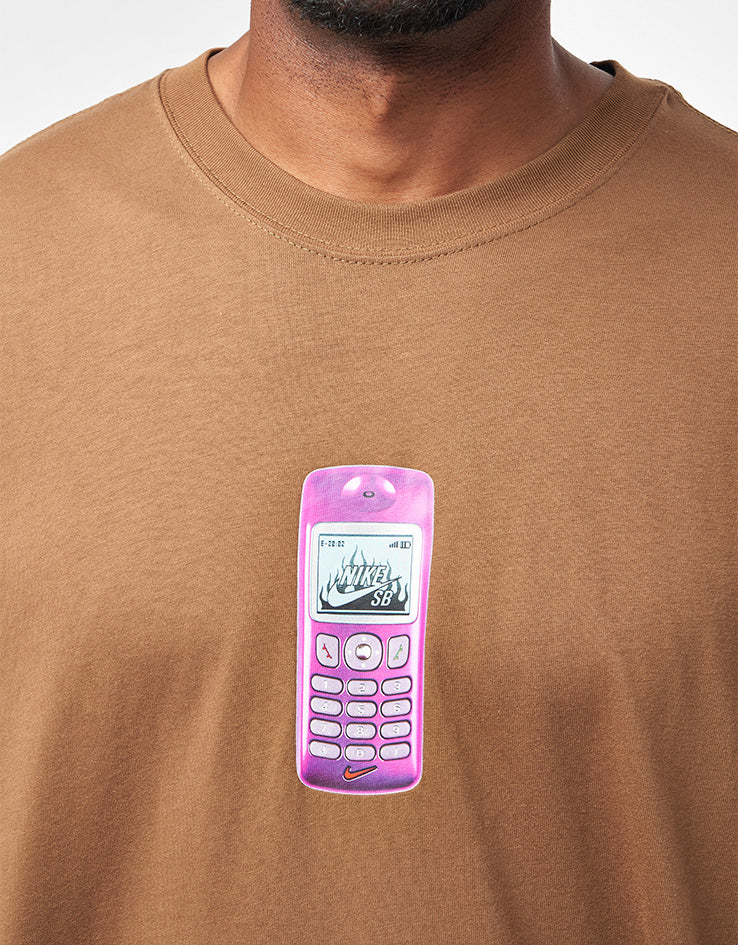 Nike SB Phone T-Shirt - Mosswood Brown