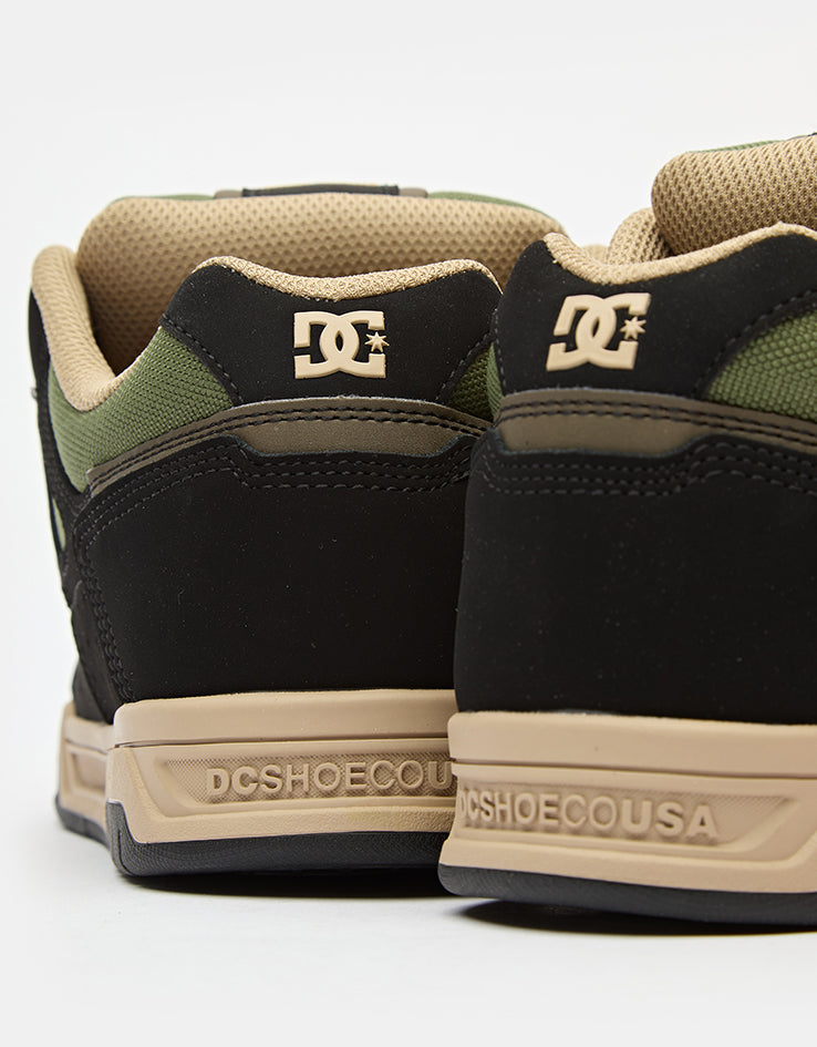 DC Stag Skate Shoes - Black/Tan/Olive