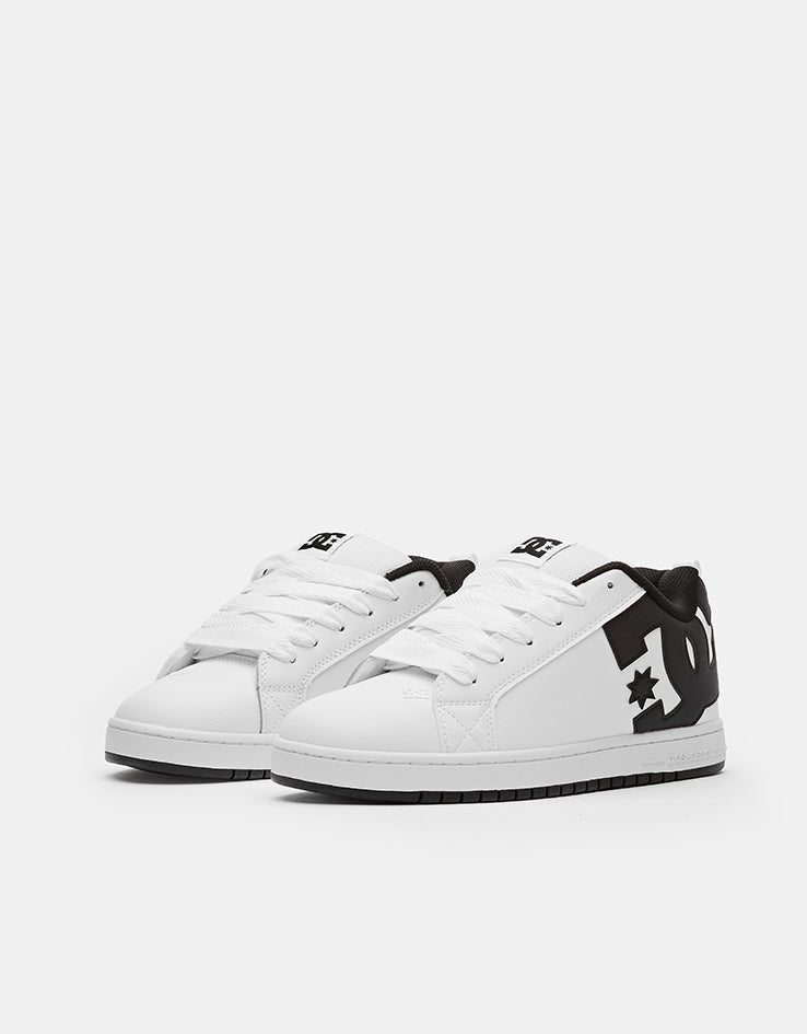 DC Court Graffik Skate Shoes - White/Black/Black