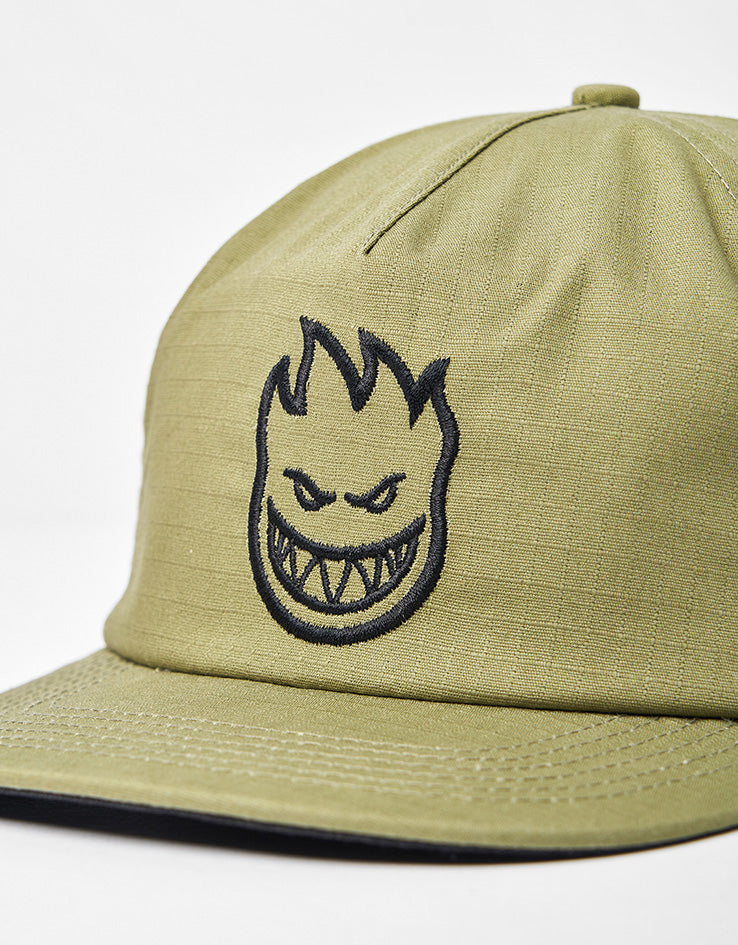 Spitfire Bighead Ripstop Snapback Cap - Olive/Black